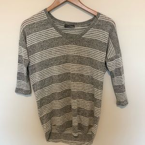 Super soft striped 3/5 sleeve market and spruce top